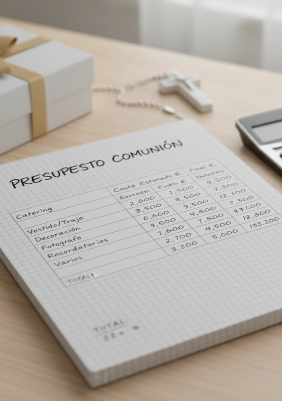 Presupuesto Real de una Comunión: Desglose Completo de Costes 7 desglose gastos comunion